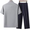 Nueva Ropa de Padre Chino para Hombres de Mediana Edad y Mayores, Camisa Casual de Manga Corta con Cuello, Traje de Verano para Hombres de 40-60 Años