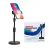 Suporte de Telefone de Disco Redondo para Pessoas Preguiçosas, Suporte de Telefone para Transmissão ao Vivo, Suporte Telescópico Rotativo Ajustável para Desktop, Suporte para Assistir TV