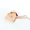 Collar con Colgante de Corazón Geométrico para Sobre de Venta Caliente Transfronteriza Joyería Conmemorativa Personalizada DIY para Parejas Joyería de Lujo Ligero de Nicho