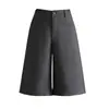 Moda Shorts de Pierna Ancha Cepillados para Mujer, Novedad Otoño/Invierno 2026 Pantalones de Cintura Alta Adelgazantes a la Rodilla, Shorts de Pierna Recta Relajados y Cómodos