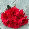 Nueva flor de boda china roja grande vino tinto boda roja pasillo camino plomo suave decoración flor falsa al por mayor