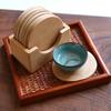 Posavasos de madera de nogal negro con aislamiento térmico de estilo japonés, posavasos de madera maciza, tapete de madera zen, porta té cuadrado para el hogar, tapete de aislamiento térmico