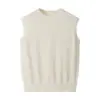 Otoño/Invierno Nuevo Estilo Ropa Interior Cachemira Pura para Mujer Suéter de Cuello Redondo Sin Mangas Chaleco Cálido Chaleco Fábrica de Origen Dropshipping