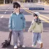 Jaqueta com Capuz Moda Primavera para Meninos 2026 Outono Nova Jaqueta Bonita Estilo Coreano Infantil Cardigan com Capuz Xadrez