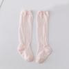 Medias de bebé con encaje, gorro fetal, verano fino, malla de verano, algodón, calcetines para bebé recién nacido, nudo de cuero brillante plateado