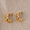 Acero Inoxidable Moda Vintage Combinable Nicho Estilo Coreano Estilo Hong Kong Aretes Irregulares Plisados Aretes Dorados para Mujer