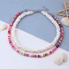 Collar europeo y americano transfronterizo estilo hawaiano simple irregular concha concha rota cadena de clavícula de moda de cerámica blanda colorida