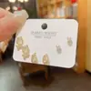 Pendientes de combinación de pétalos de tulipán con micro incrustaciones de circonita y aguja de plata S925, diseño de temperamento y moda, pendientes de aguja de plata