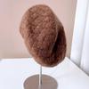 Chapéu de tricô misto de lã japonesa feminino outono inverno boina quente chapéu de pintor torcido feito à mão chapéu de lã listrado