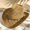 Sombrero de Sol de Paja Ancho con Diseño Hueco Estilo Vacacional para Protección Solar en la Playa, Venta al por Mayor Fabricante de Sombreros de Paja Panama