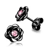 Pendientes Pequeños Fragantes Serie Rosa Cao Shi, Exquisito Diseño de Flor, Estilo de Moda y Dulce, Pendientes Elegantes Versátiles