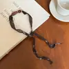 Colar Lenço de Seda com Contas Estilo Old Money Artístico Retrô Corrente de Suéter de Luxo de Nicho Ajustável Múltiplas Formas de Usar