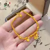 Pulsera de Oro Arenoso Estilo Similar a Xiaohongshu, Oro Antiguo Roto, Nuevo Estilo Dorado Roto Estilo Chino Nuevo Joyería de Mano