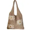 Bolso Tejido Hueco de Nuevo Estilo Transfronterizo para Mujer, Bolso de Mano Tejido para Vacaciones de Verano en la Playa, Bolso de Hombro Estilo Ins