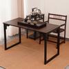 Mesa de Té Pequeña y Combinación de Sillas Mesa Grande de Tablero Kung Fu Mesa de Té Integrada Balcón de Casa Madera Maciza Nuevo Estilo Chino Escritorio de Oficina