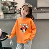 Camiseta de Manga Larga para Niñas con Estampado de Dibujos Animados Lindos, Capa Base, Algodón Puro, Nueva Colección Primavera y Otoño 2026, Cuello Redondo
