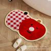 Alfombrilla de Piso de Barro Diatómico Estilo Lindo Navideño Alfombrilla Absorbente Antideslizante Pequeña Manzana Creativa Alfombrilla Resistente al Desgaste para Baño
