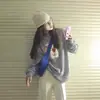 Sudadera azul marino para mujer con cuello redondo, nuevo modelo popular 2026, top grueso con forro polar para otoño e invierno, chaqueta fina para primavera y otoño