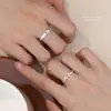 Anillos de pareja de diario de gato y perro de plata pura s999, personalizados y lindos, anillos abiertos ajustables apilables, joyería de plata maciza