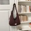 Bolso de hombro de punto texturizado con cordón nuevo, casual y versátil, adecuado para ir al trabajo, bolso tote de gran capacidad con estampado floral para mujer