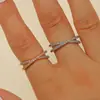 Temu Suministro Transfronterizo Europeo y Americano Venta Caliente Oro y Plata Material Ecológico Anillo para Mujer Anillo Cruzado Joyería al por Mayor