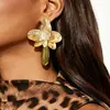E15094 Pendientes de Resina con Forma de Gota de Agua de Moda Transfronterizos, Pendientes de Flor Martillada Tridimensionales de Lujo Ligero, Accesorios para Orejas de Gama Alta y Elegantes