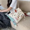 Mochila con Cordón de Dibujos Animados de Conejito Retro Original Bolsa de Lona de Gran Capacidad para Mujer Nueva 2025 Mochila de Viaje para Estudiante
