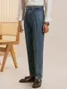 Pantalones Rectos de Cintura Alta Estilo Retro Nápoles Otoño e Invierno Estilo Japonés para Hombre Mezcla de Denim Lavado Pesado Pantalones Casuales de Vestir
