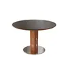 Conjunto de Mesa de Jantar e Cadeiras Estilo Medieval em Ardósia para Apartamentos Pequenos, Novo Modelo 2026, Mesa de Jantar Redonda em Madeira Maciça Freixo Branco