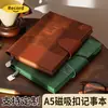 Caderno de Negócios A5 de Couro Macio com Fechamento por Fivela High-End Caderno Simples com Impressão de Logo Disponível