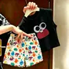 2026 Nuevo Conjunto de Verano para Bebé Dibujos Animados Lindo Estampado Chaleco Infantil sin Mangas Shorts de Dibujos Animados Conjunto de Dos Piezas