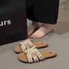 Sandalias Planas de Una Tira para Mujer, Nuevas Faldas de Verano para Exteriores, Chanclas de Playa para Vacaciones
