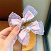 Horquilla de doble lazo con perla para niña, accesorio tridimensional para el cabello, estilo coreano, para primavera y verano