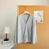Cardigã Solto Oversized de Lyocell com Gola e Mangas Longas, Estilo Fino Leve com Proteção Solar, Roupa de Banho de Ar Condicionado para o Verão com Toque na Pele