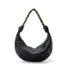 Bolsa de cuerno de oveja de alta gama para mujer, bolso de cadena de media luna a la moda para el hombro, bolso de hombro vintage de cuero genuino de gran capacidad para el día a día