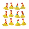 Llavero pulsera colgante de escoba de hilo dorado tejido a mano accesorios semiacabados al por mayor mini escoba escoba