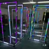 Escenario con Marco de Acero Inoxidable, Arcos Personalizados, Marco Tridimensional LED de Colores, Suministros para Plataforma de Baile Iluminada, Puerta de Baile para KTV