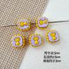 Cor Macaron Fofo Cachorro Gatinho Urso Tinta Liga DIY Corrente de Celular com Contas Colar Acessórios de Cabelo Acessórios