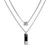 Collar largo de tres anillos, cadena de suéter de doble capa apilada de alta gama, moda nicho de alta calidad para otoño e invierno, versátil y a la moda