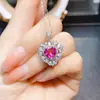 Venta al por mayor de fábrica Popular Colgante de Topacio Rosa Natural Plata S925 Incrustado Piedra Principal 8*8 Fábrica de Joyería Venta Directa