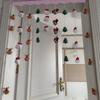 Cortina de puerta decorativa sin perforaciones con diseño de corazón, Luomi Pudding, perro, jade, caniche y conejo Merlot para niñas