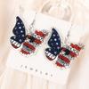 Aretes acrílicos de doble cara de venta caliente transfronteriza de pollo mariposa del Día de la Independencia Americana terminados