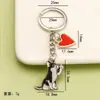 Pingente chaveiro DIY novo de liga metálica com gota de óleo de cachorro, acessório de chaveiro com design criativo, venda direta do fabricante