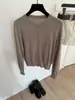 Cárdigan de punto GAGD color crema con lana, manga larga y cuello redondo para mujer, Nuevo estilo coreano Otoño 2026, Top versátil para usar en capas