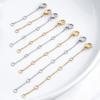 Cadena de Extensión con Broche de Langosta Cadena de Cola Acero Inoxidable Accesorios para Joyería DIY Cadena de Conservación de Color Dorado Electroplateado al Vacío Materiales Hechos a Mano