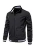 Chaqueta Deportiva Versátil para Hombre con Cuello Alto, Talla Europea, Primavera y Otoño, Color Sólido, Sudadera Chaqueta de Manga Larga para Hombre, Alta Calidad