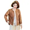 Nueva chaqueta jacquard estilo chino para mujer, colección de otoño, cuello redondo, con ribete de encaje, elegante y con estilo, adecuada para mujeres de mediana edad y mayores