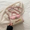 Bolso Cruzado Bordado con Letras 2025 Verano Nuevo Moderno Elegante Bolso Cuadrado Pequeño a la Moda Versátil de Mano Pequeño de Color Contrastante para Mujer