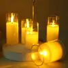 Vela Digital LED de Vidrio Simulado Luz de Llama Oscilante Romántica para el Hogar, Fiesta de Navidad, Accesorios de Ambiente, Adornos