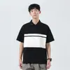 Camisa Polo de Rayas con Cuello y Manga Corta para Hombre, Camiseta Casual Resistente